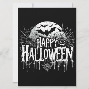 Vintage lycklig Halloween-konst Julkort