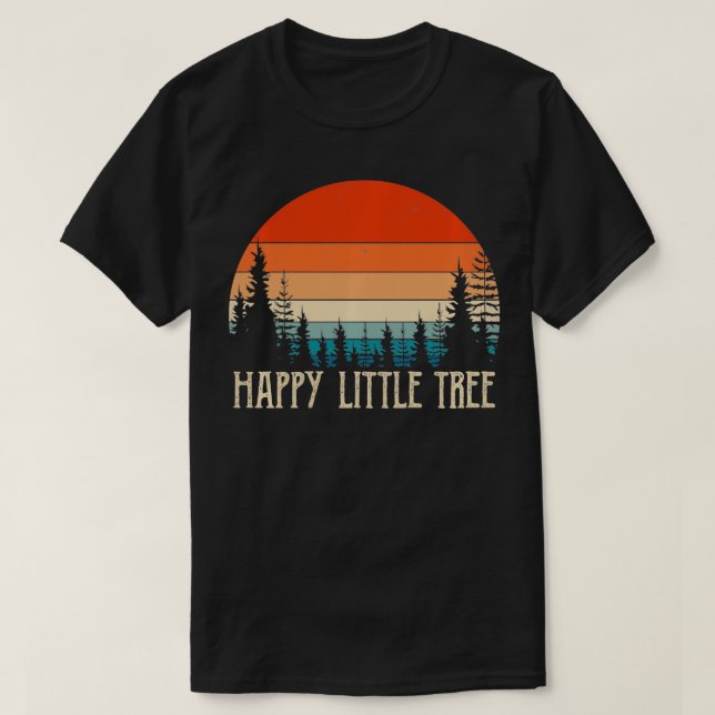 Vintage Lycklig Little Träd T Shirt (Design framsida)