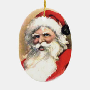 Vintage Lycklig Santa Ornament