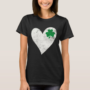 Vintage Lycklig St Patrick s Day Go Lucky Heart Ir T Shirt