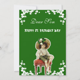 Vintage Lycklig St. Patricks Day Son, Grandson Iri Julkort