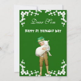 Vintage Lycklig St. Patricks Day Son, Grandson Lam Julkort