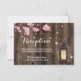 Vintage lykta rosa blomsterladugård bröllopsmottag inbjudningar