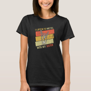 Vintage Lyssna Metal Med Syster Rock Musikälskare T Shirt