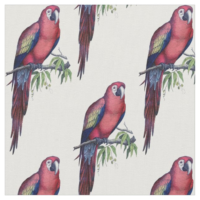 Vintage Macaw Bird Tyg (Närbild)