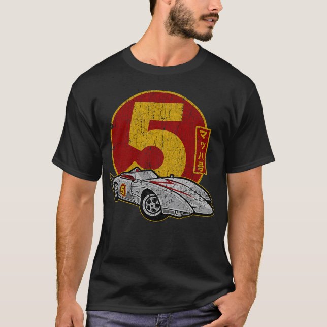 Vintage Mach Five Speed Racer T Shirt (Framsida)