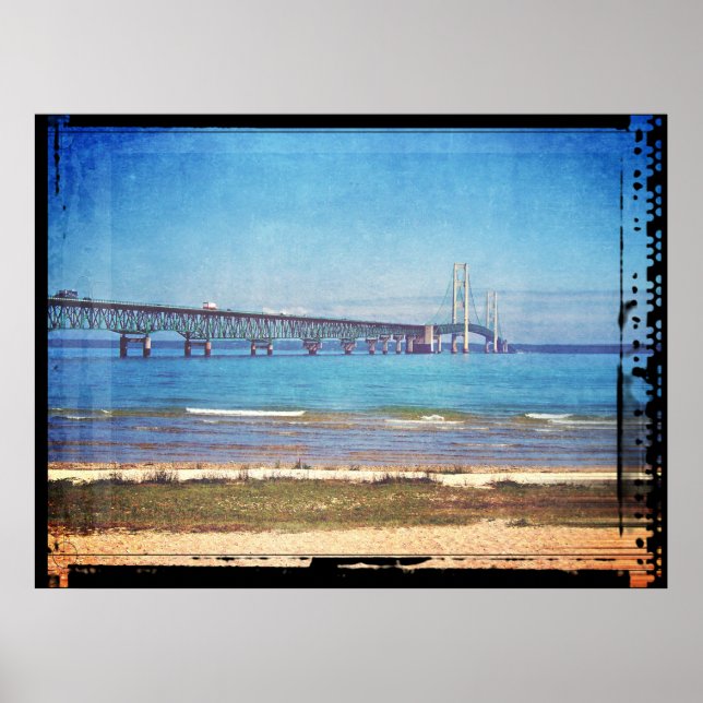 Vintage Mackinac Bridge Poster (Framsidan)
