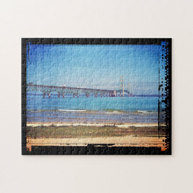 Vintage Mackinac Bridge Pussel (Horisontell)