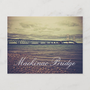 Vintage Mackinac Bridge-vykort Vykort
