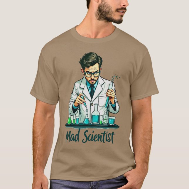 Vintage Mad Scientist Art. T Shirt (Framsida)