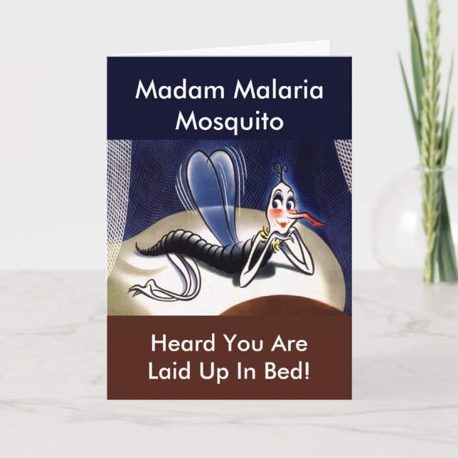 Vintage Madam Malaria Mygga Kort (Framsida)