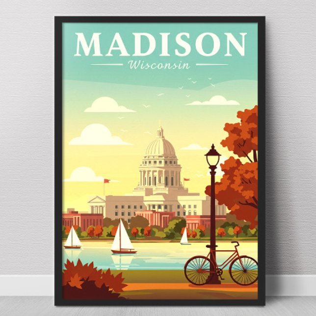 Vintage Madison Wisconsin Poster (Skapare uppladdad)
