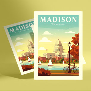 Vintage Madison Wisconsin Vykort