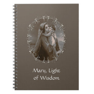 Vintage Madonna och barn med Silver Ram Anteckningsbok