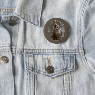 Vintage Madonna och barn med Silver Ram Knapp
