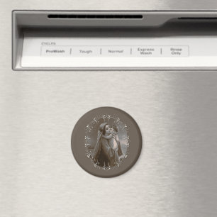 Vintage Madonna och barn med Silver Ram Magnet