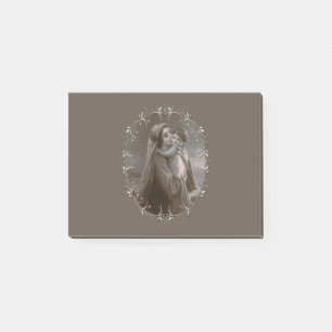 Vintage Madonna och barn med Silver Ram Post-it Block