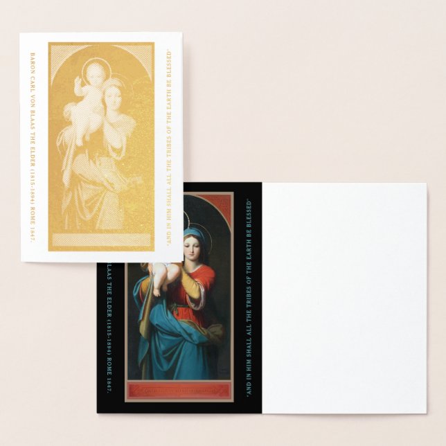 VINTAGE MADONNA OCH CHRIST CHILD FOLIERAT KORT (Display)