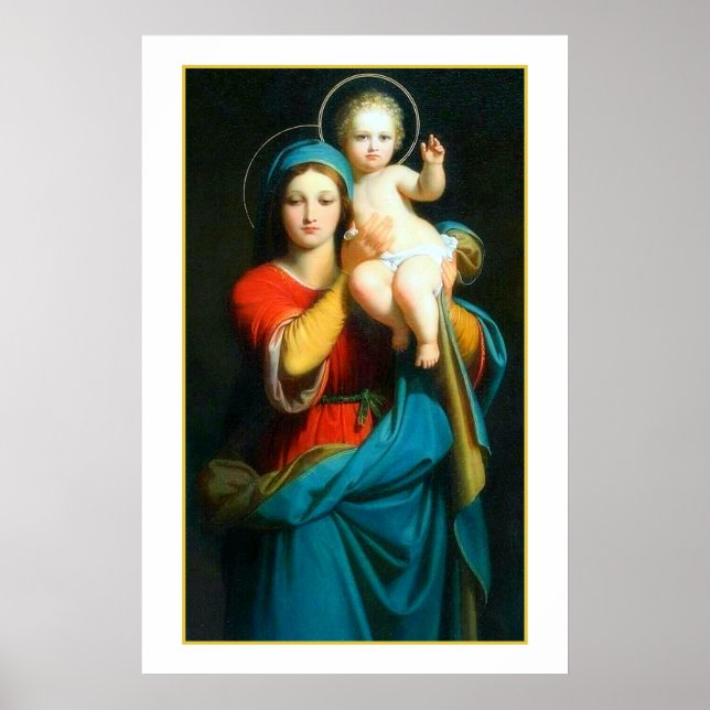 VINTAGE MADONNA OCH CHRIST CHILD POSTER (Framsidan)