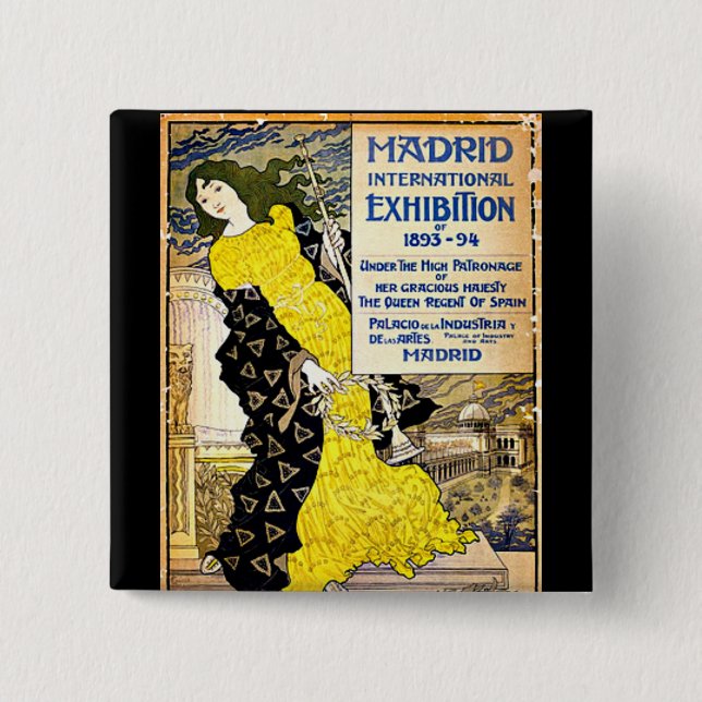 Vintage: Madrid Internationell Exposition, 1893-94 Knapp (Framsida)