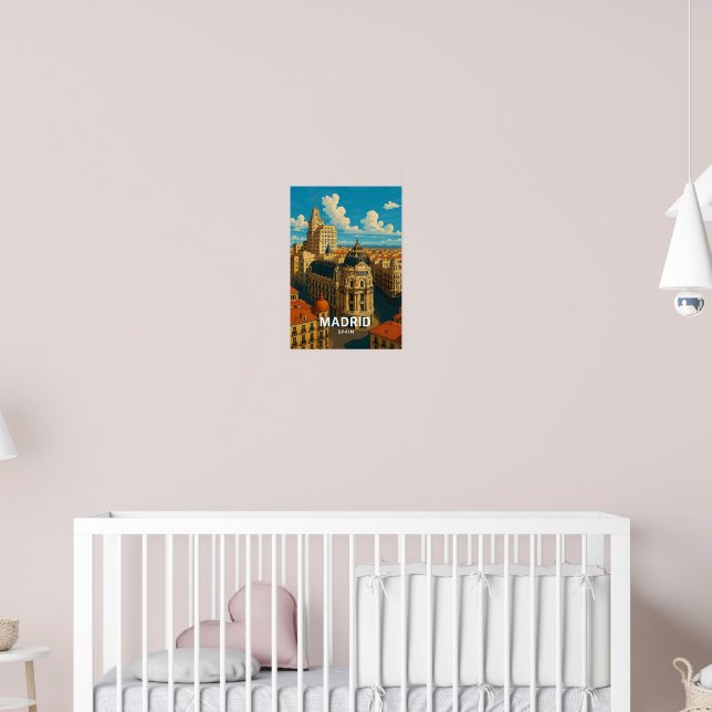 Vintage Madrid Spain Travel Poster (Barnkammare 2)