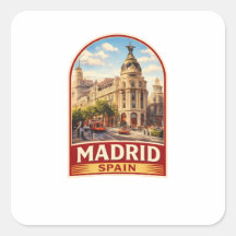 Vintage Madrid Spain Travel Poster Style Design