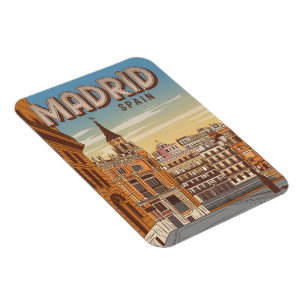 Vintage Madrid Spanien himmelvy souvenirer, presen Magnet