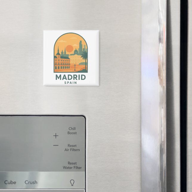 Vintage Madrid Spanien Resa – Retro Stad Magnet (In Situ (Fridge))