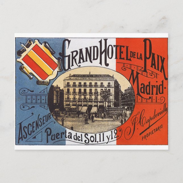 Vintage Madrid Vykort (Framsida)