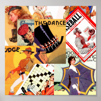 Vintage Magazine Montage Poster