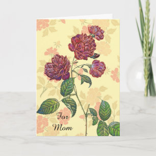 Vintage Magenta Rosor Morsdags kort
