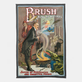 Vintage Magi Affisch, Brush, Trollkarlarnas Kung Kökshandduk
