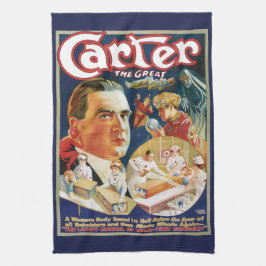 Vintage Magi Affisch, Magiker Carter den Store Kökshandduk