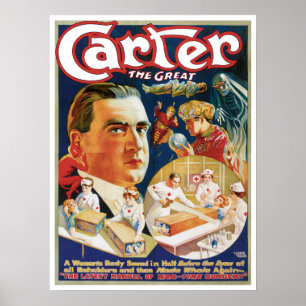 Vintage Magi Affisch, Magiker Carter den Store Poster