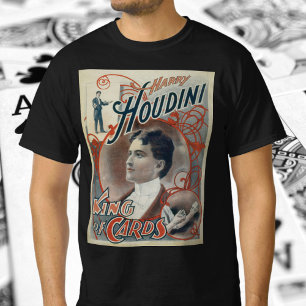 Vintage Magi Affisch, Magiker Harry Houdini T Shirt