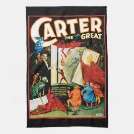 Vintage magi-affisch, Magikern Carter den store Kökshandduk