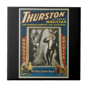 Vintage Magi-affisch, Thurston, Den Store Magikern Kakelplatta