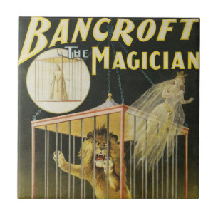 Vintage magi-affisch, trollkarlen Bancroft och lej Kakelplatta