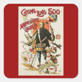 Vintage magi-affisch, trollkarlen Chung Ling Soo Fyrkantigt Klistermärke