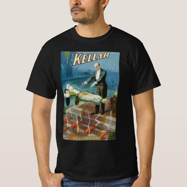 Vintage magi-poster, trollkarlen Harry Kellar T Shirt (Framsida)