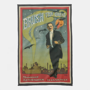 Vintage Magic-affisch, Brush den store magikern Kökshandduk
