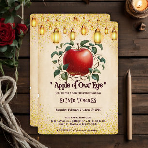 Vintage Magic Apple of Vårt Ögon Baby Shower Inbjudningar