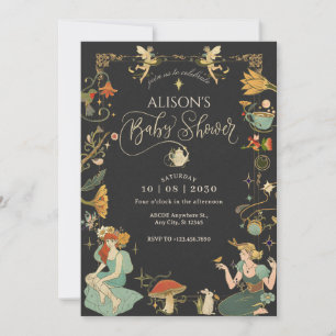 Vintage Magic Fairy talk babydusch Inbjudningar