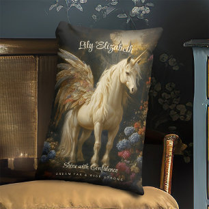 Vintage Magic Fairytale Pegasus Forest Unicorn Lumbarkudde