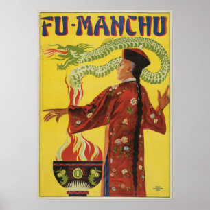 Vintage Magic-plakat, trollkarlen Fu-Manchu Poster
