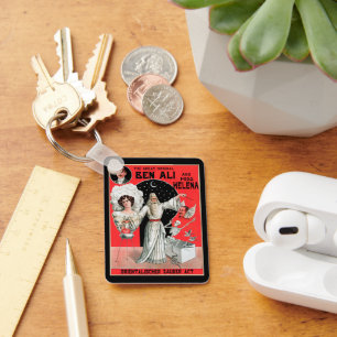 Vintage Magic Poster, den store originalen Ben Ali Nyckelring