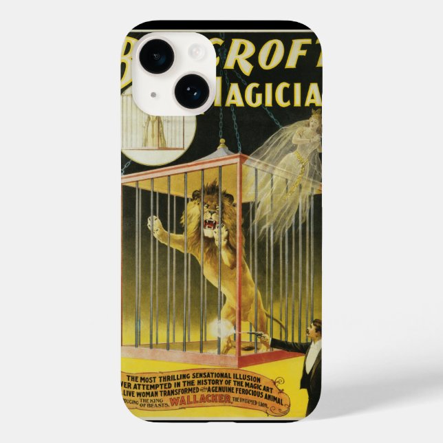 Vintage Magic Poster, Magician Bancroft och Lejon (Baksida)