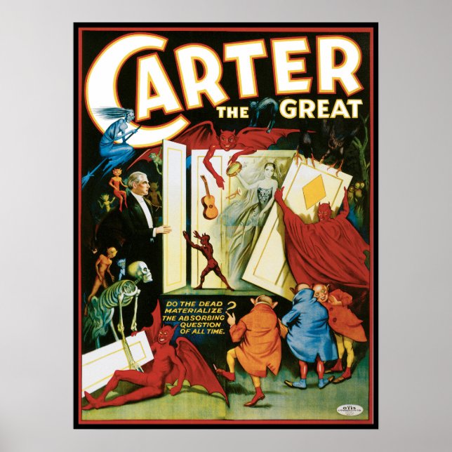 Vintage Magic Poster, Magician Carter the Great Poster (Framsidan)