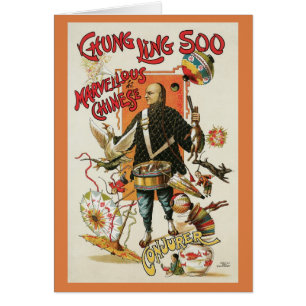 Vintage Magic Poster, Magician Chung Ling Soo Hälsningskort