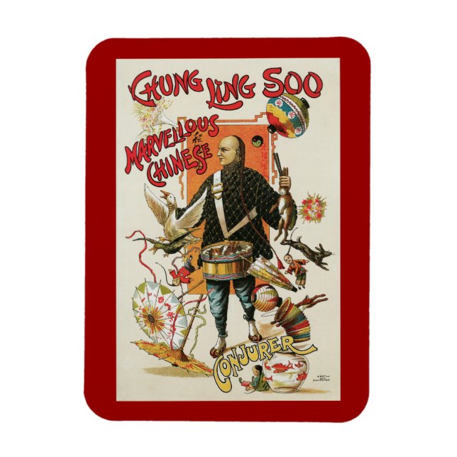 Vintage Magic Poster, Magician Chung Ling Soo Magnet (Vertikal)